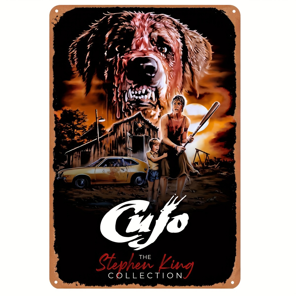 Vintage Collectible Tins - Cujo (1983) Vintage Metalen Tin Bord