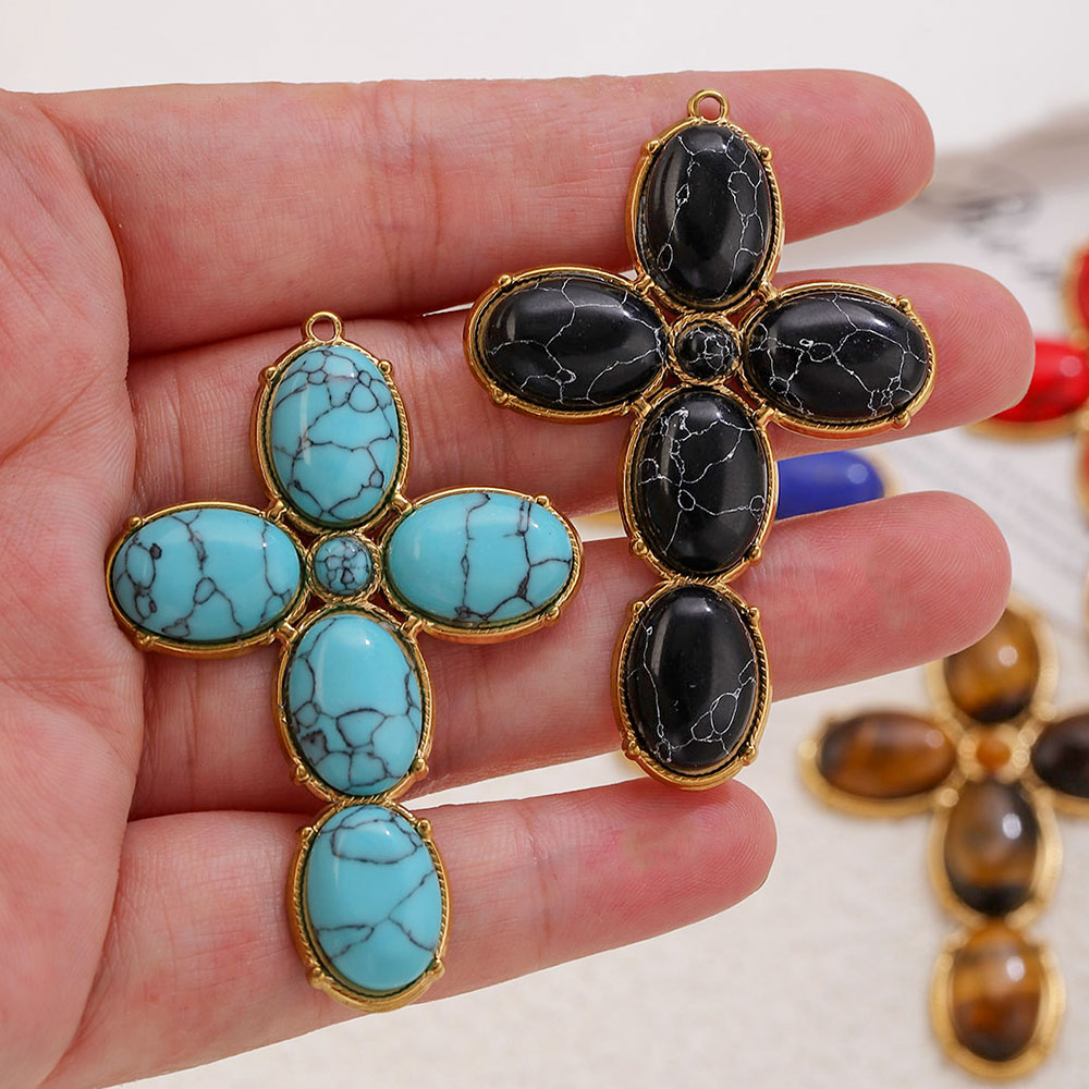 Vintage Jewelry Collection - Roestvrijstalen bedels Vintage grote kruis hanger