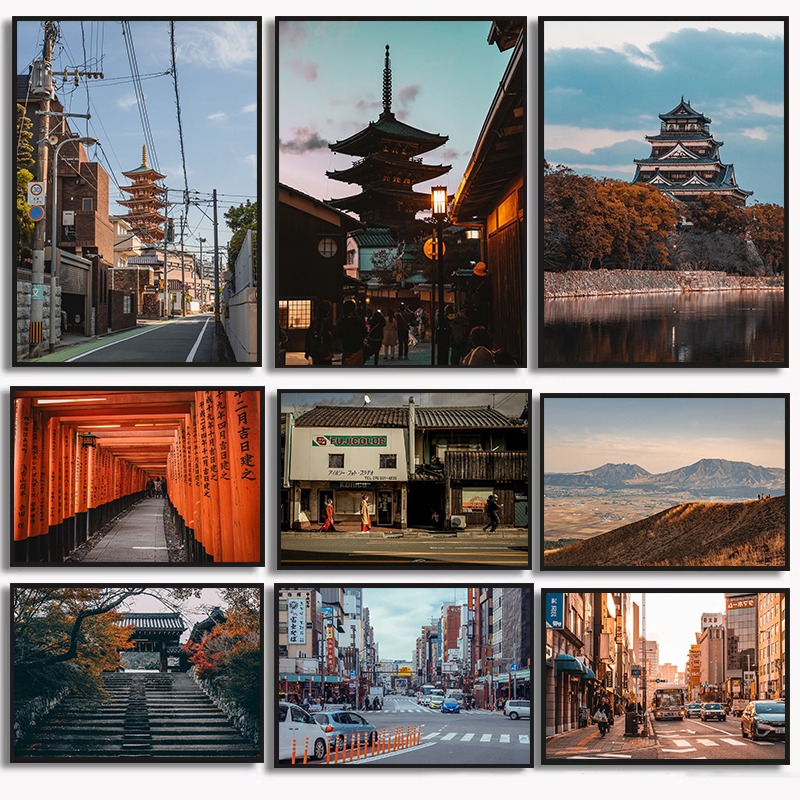 Vintage Collectible Posters - Vintage Japanse Landmark Collection canvas print