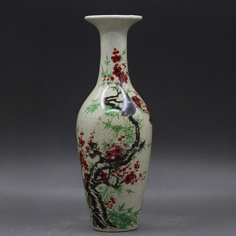 Vintage Collectible Bottles - Jingdezhen antieke keramische vaas Happy Plum