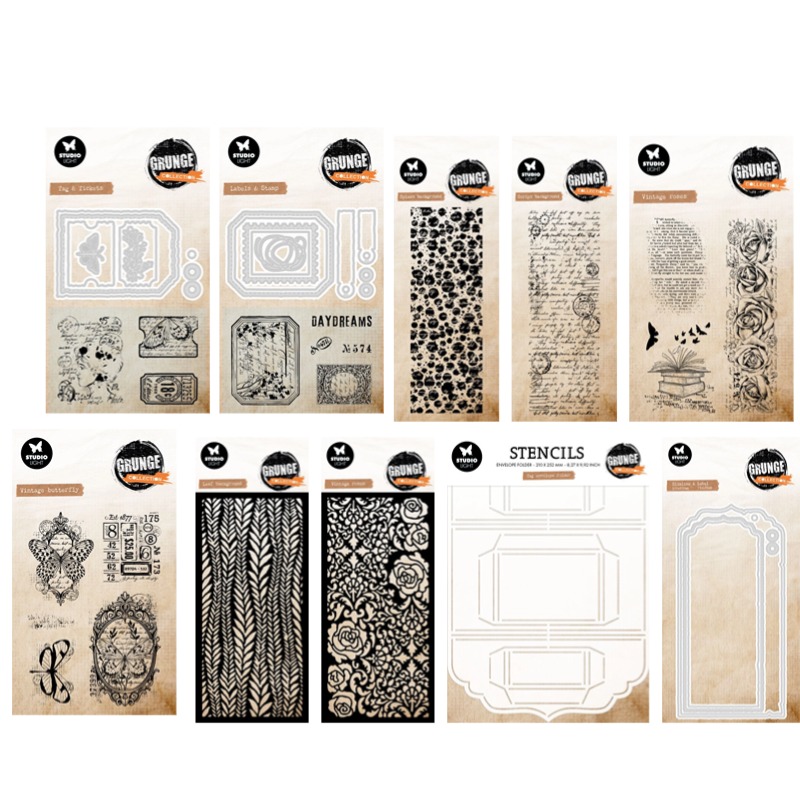 Vintage Collectible Stamps - Tag Envelop Grunge Collectie Vintage Rozen