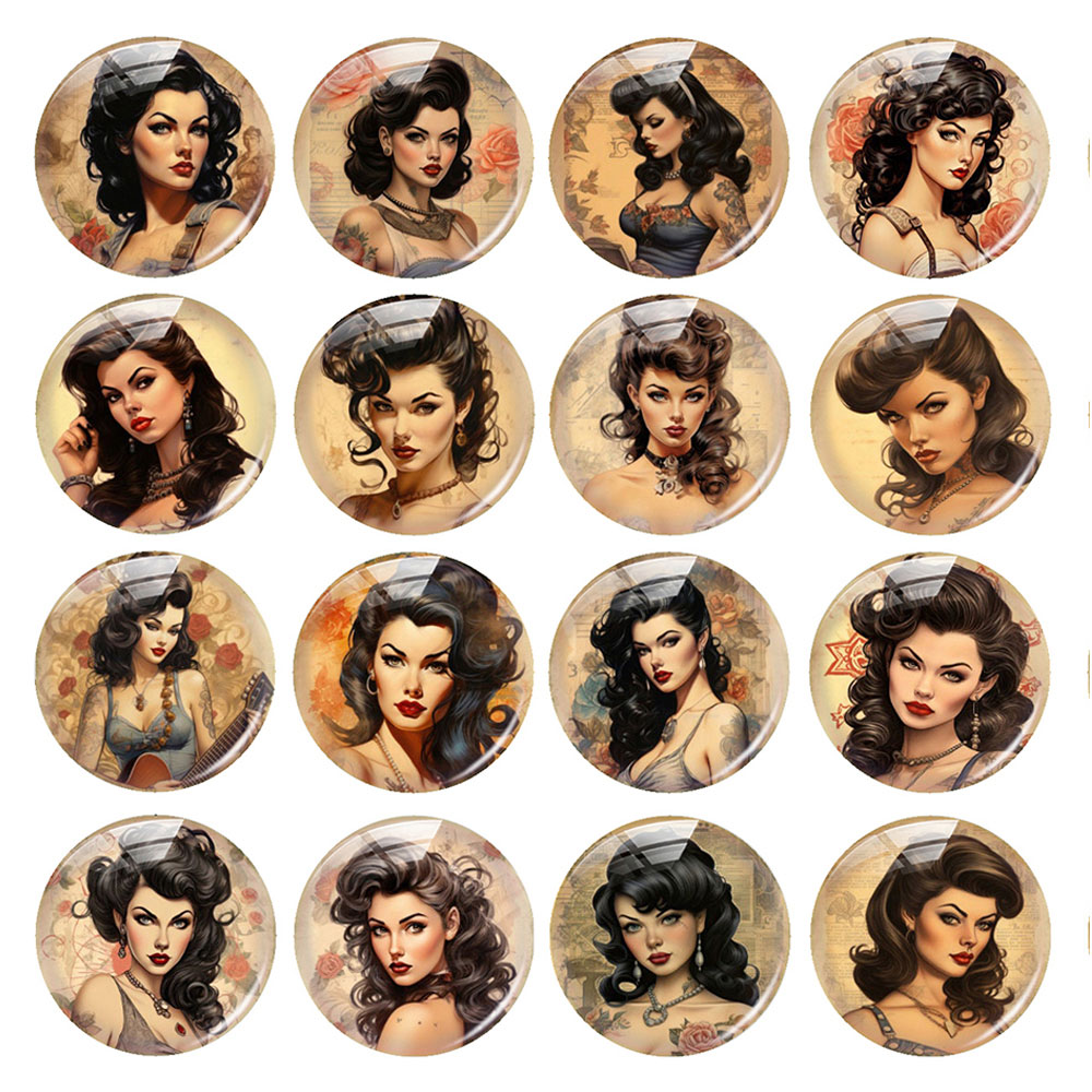 Vintage Jewelry Collection - Willekeurige gemengde ronde/ovale/vierkante vintage getatoeëerde dame