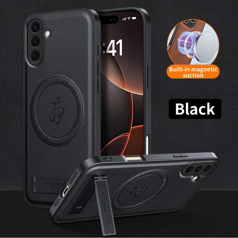 Camera Leather Case - Leren standcase voor Samsung A57 A37