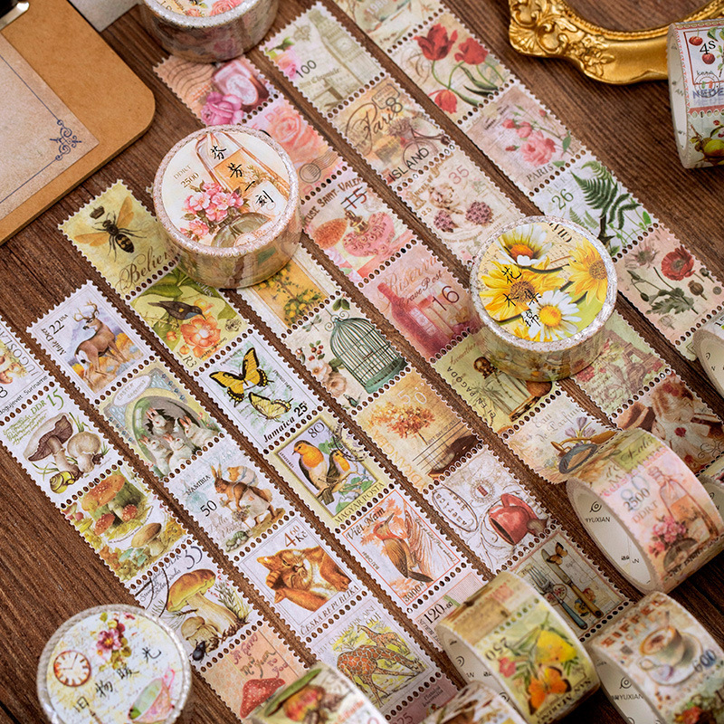 Vintage Collectible Stamps - 1 Stuks/1 Partij Decoratieve Plakband Vintage