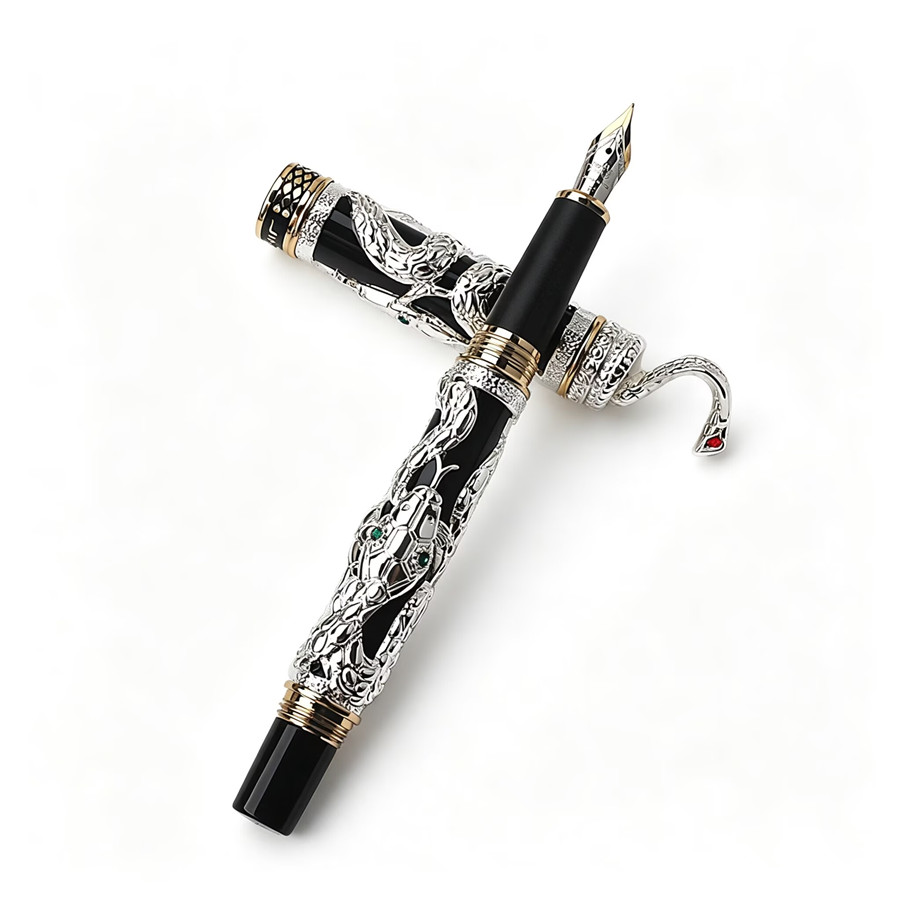 Jinhao Luxe vulpen met slangen - Vintage Collectible Pens recensie en prijs