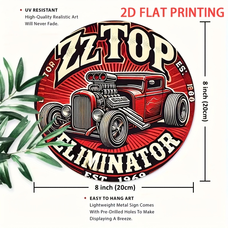 2D plat, 1pc ZZ Top Eliminator - Vintage Collectible Signs recensie en prijs