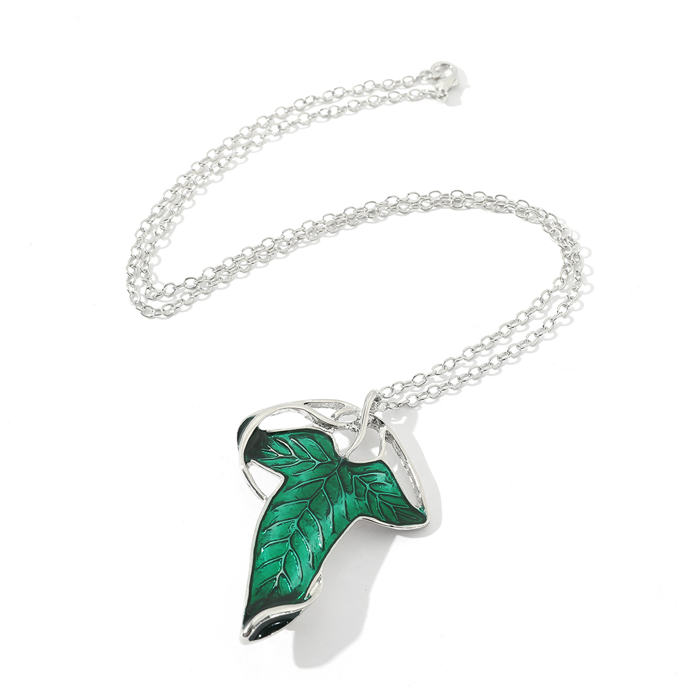 Vintage groene blad hanger ket - Vintage Jewelry Collection recensie en prijs