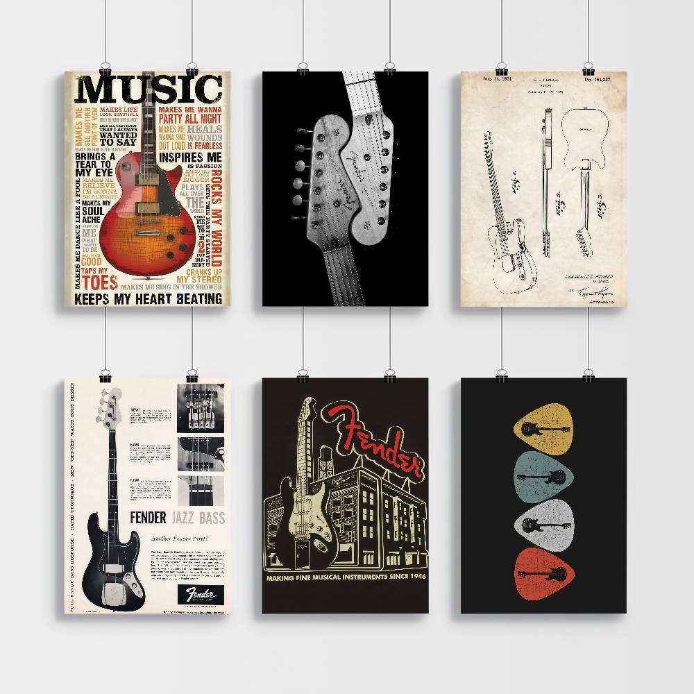 Gitaarcollectie zelfklevende k - Vintage Collectible Posters recensie en prijs