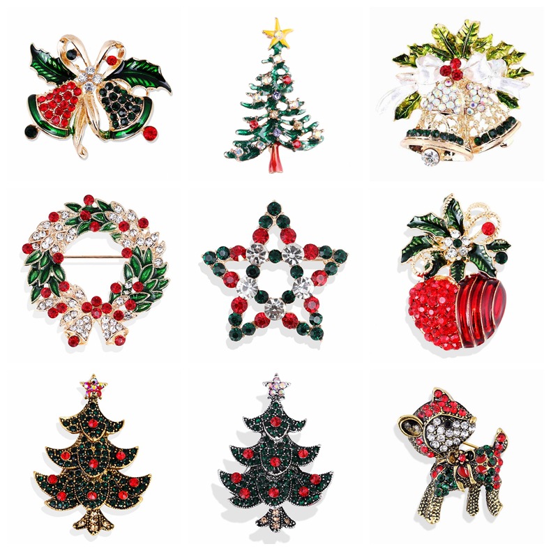 Vintage strass kerstbroche col - Vintage Collectible Pins recensie en prijs