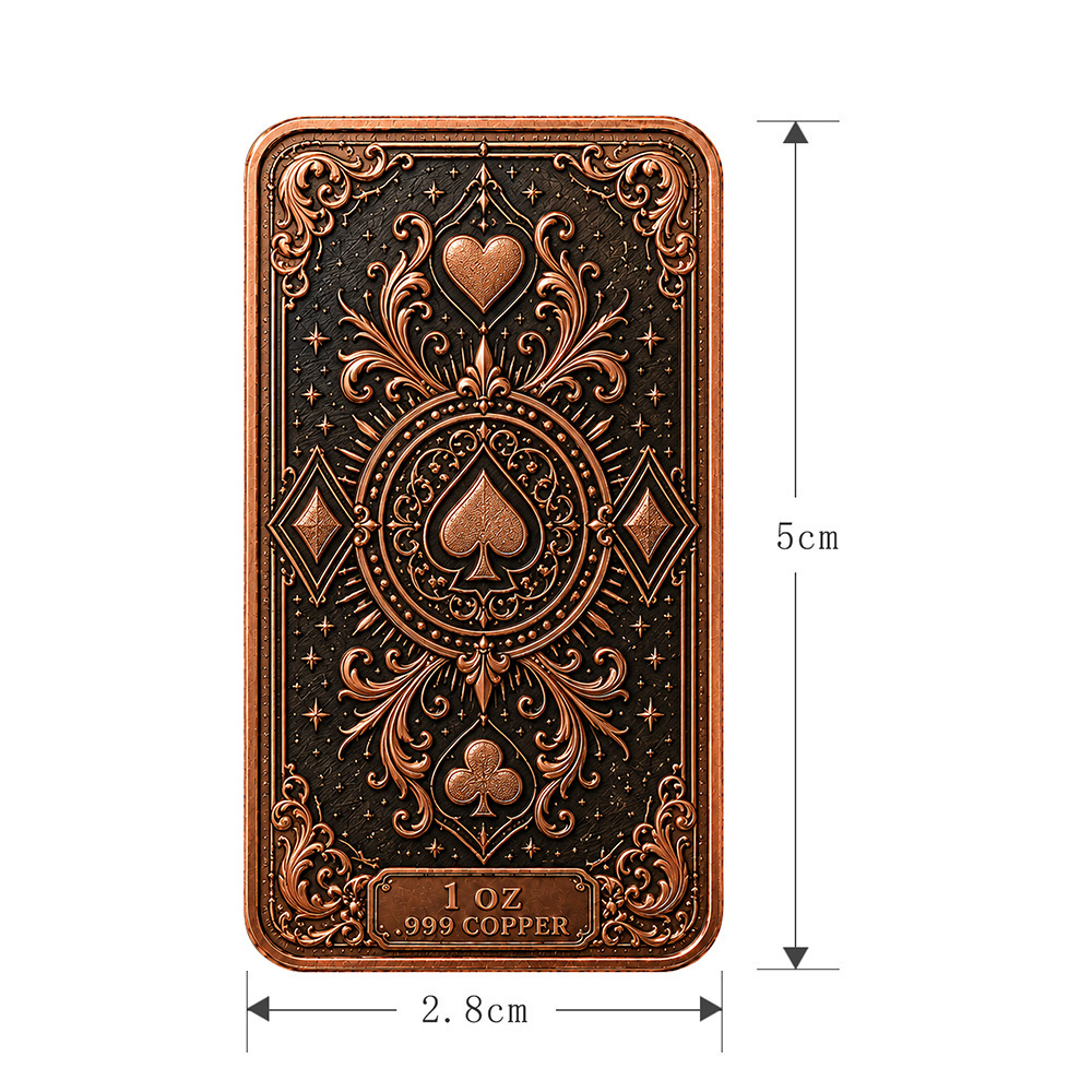 1oz .999 Fijne Koperen Staaf P - Vintage Collectible Playing Cards recensie en prijs